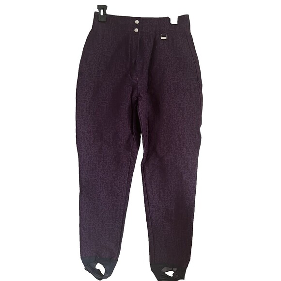 Head Ski Pants Vintage 80s Stirrups Purple Wool Stretch Women 10 Retro Gropcore - Picture 1 of 4